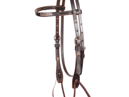 Martin Saddlery Chocolate Rawhide Browband Headstall Hot on Sale