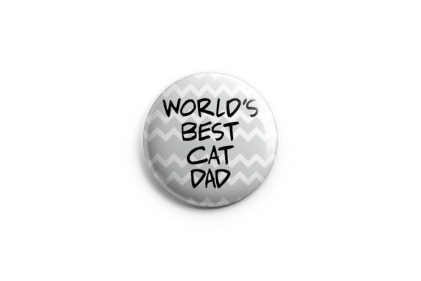 Prickly Cactus Collage - World s Best Cat Dad Pinback Button  Badge Online Sale