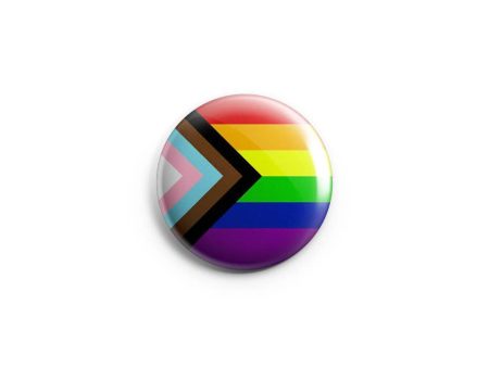 Progress Pride Pinback Button  Badge: 1.25 inches For Discount