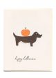 FLAUNT HANDMADE CORRESPONDENCES -  Happy Halloweenie  Wiener Dog w Pumpkin Sale