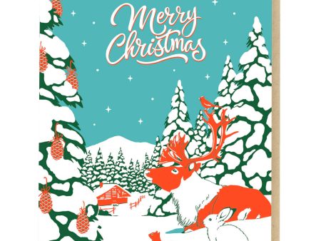 Porchlight Press Letterpress - Vintage Animal Country Christmas Card Online