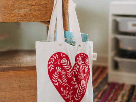 Your Green Kitchen - Heart Tote KIDS SIZE   Children s Tote Bag   Heart Decor on Sale