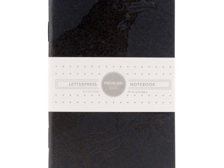 Porchlight Press Letterpress - Mono Raven Pocket Notebook Hot on Sale