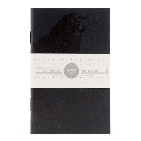 Porchlight Press Letterpress - Mono Raven Pocket Notebook Hot on Sale