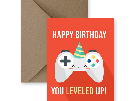 IMPAPER - Video Game Leveled Up Birthday Card Supply