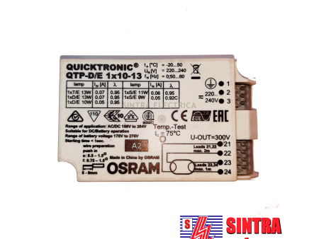 Balastro Electrónico - 1 x 10..13 w - 181572 QTP-D E   Osram Online