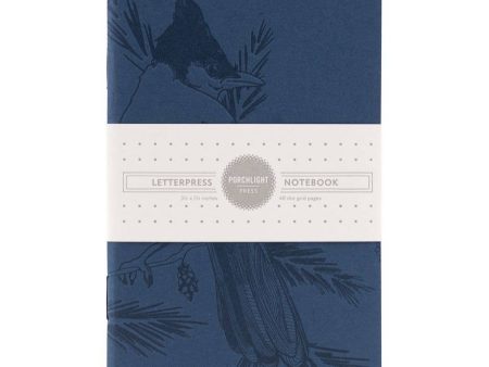 Porchlight Press Letterpress - Stellar Jay Mono Birds -  Pocket Notebook For Discount