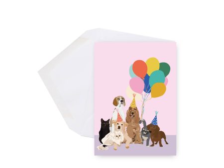 Lili Graffiti - Mini greeting card - Dogs & balloons on Sale