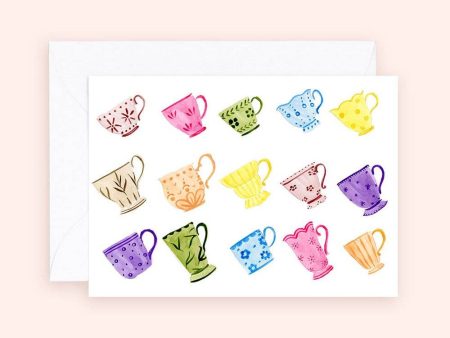 Almeida Illustrations - Mini Card - Teacup Party Enclosure Card Online Sale