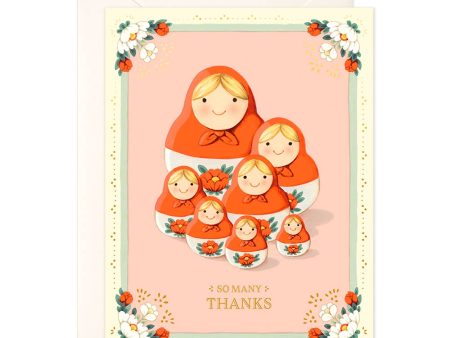 JooJoo Paper - Nesting Dolls Thank You Greeting Card For Sale