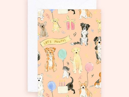 Almeida Illustrations - Mini Card - Dog Pawty Time Birthday Enclosure Card Supply