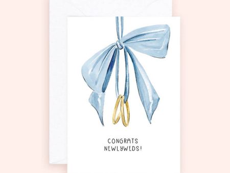 Almeida Illustrations - Mini Card - Wedding Rings & Bows Enclosure Card Online