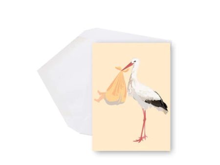 Stork Mini Greeting Card For Discount