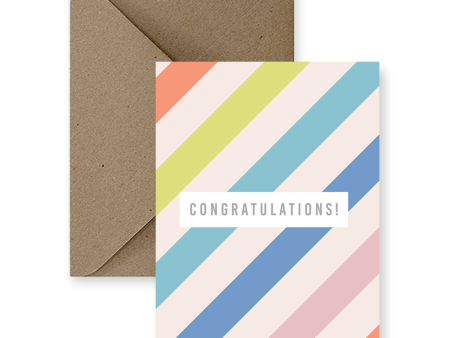 Colorful Stripes Congratulations Card Online Hot Sale