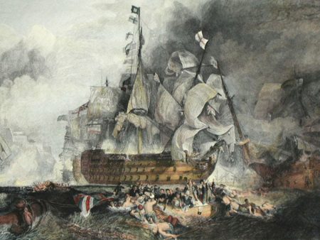 Nelson s ship Victory at Trafalgar - After JMW Turner, engraved by J. Burnet Online