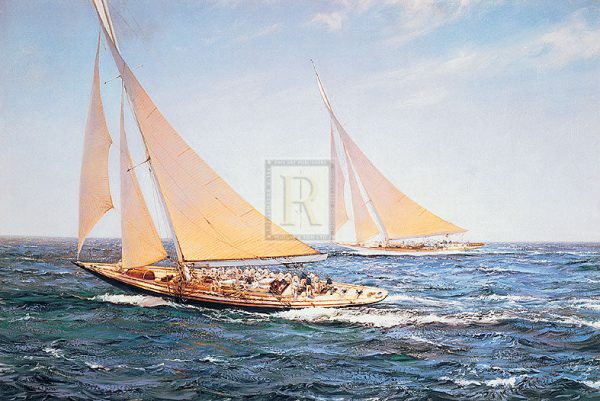 The Greatest Race - Endeavour vs Rainbow, 1934 - Montague Dawson Online Hot Sale