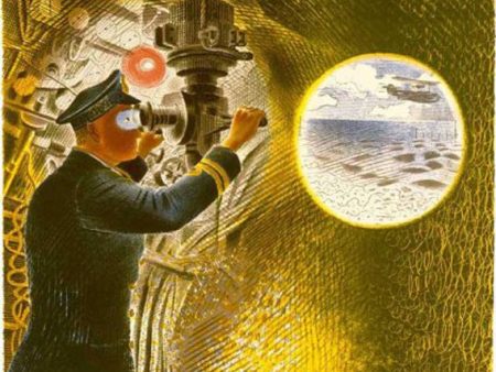 Commander of a Submarine looking through a Telescope - Eric Ravilious Cheap