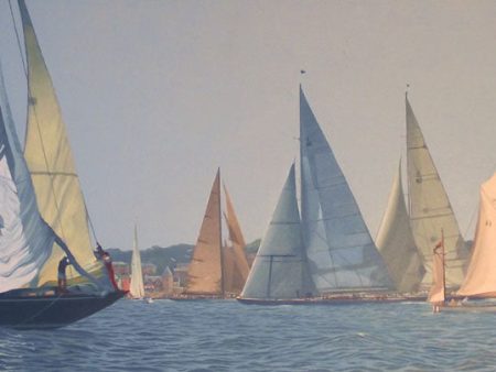 J Class Yachts Sailing off Cowes. August 2001 - Martin Swan RSMA Online