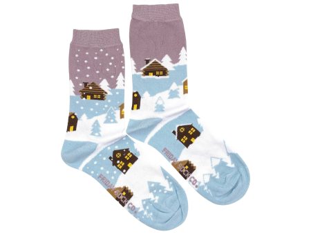 Friday Sock Co. - Women s Socks | Snowy Village | Mismatched Socks: Women’s 5 – 10 For Cheap