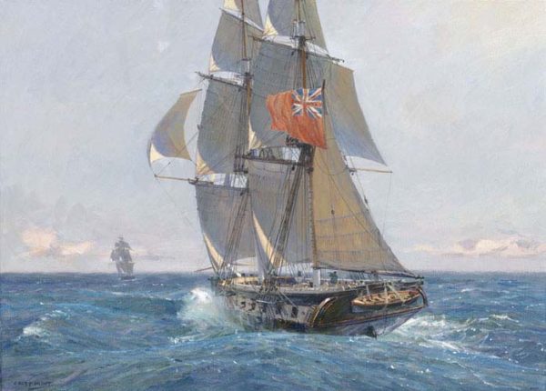 HMS Fantome in pursuit of a Slaver, 30th April 1841 - Geoff Hunt Online Hot Sale