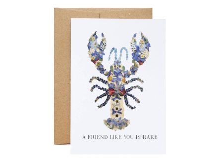 Seek & Bloom Creative Co. - Lobster Blue, A Friend Like You is Rare, Large Greeting Card Online Sale