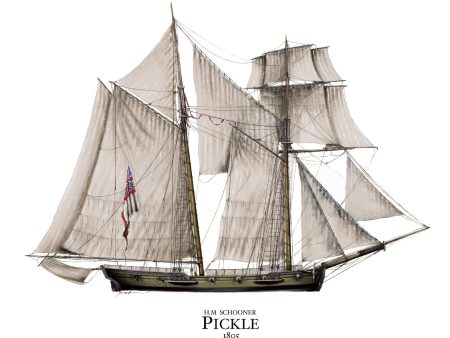 HM Schooner Pickle - Limited edition giclée print by Tony Fernandes Online Sale