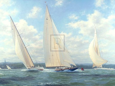 Endeavour leading Astra and Candida off Ryde, Isle of Wight, 1934 - Steven Dews Discount