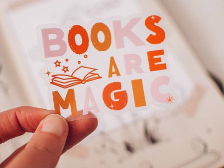 Brush & Bird - Books are Magic Sticker | Transparent Vinyl Sticker Fashion