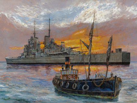 HMS Vanguard 1950 - Paul Wright RSMA For Sale