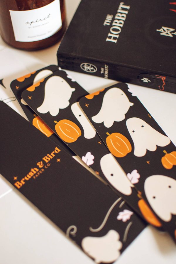 Brush & Bird - Halloween Ghost Pattern Bookmark | Cute Ghost Art Discount