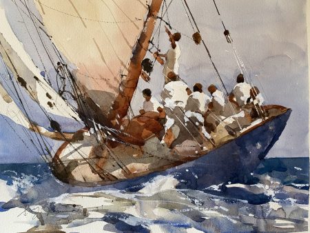 Sailing 2 - original watercolour by Kumar Supply