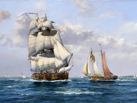 HMS Kennington in the Solent, 1736 - Roy Cross RSMA Discount