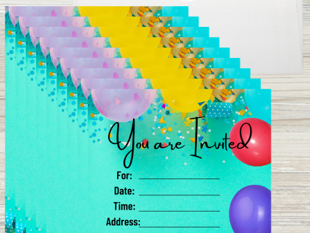 All Occasion Invitations with Envelopes + Stickers(10 cards) For Sale