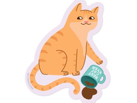 Coffee Cat Sticker For Cheap