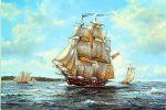 Merchant Ship  Prudent  entering Harbour, 1800s - Roy Cross RSMA Fashion