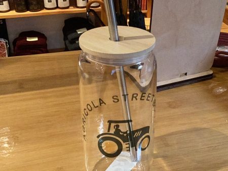 DIYxe - Agricola Street Books| Glass Can w Bamboo Lid | Logo Glass Can Hot on Sale