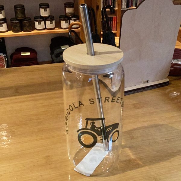 DIYxe - Agricola Street Books| Glass Can w Bamboo Lid | Logo Glass Can Hot on Sale