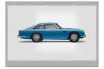 Aston Martin DB5 Vantage - 150cm Half Tone Flat Bed Print - Side View For Sale