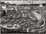 Falmouth Town Quay - James Dodds Linocut Print Fashion