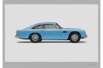 Aston Martin DB5 Vantage - 150cm Half Tone Flat Bed Print - Side View For Sale