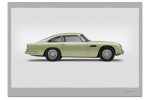 Aston Martin DB5 Vantage - 150cm Half Tone Flat Bed Print - Side View For Sale