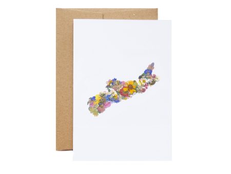 Seek & Bloom Creative Co. - Nova Scotia Map Pressed Flowers,Large Greeting Card Online now