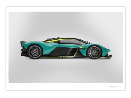 Aston Martin Valkyrie - Alan Thornton - Art Screen Print - Side View Cheap