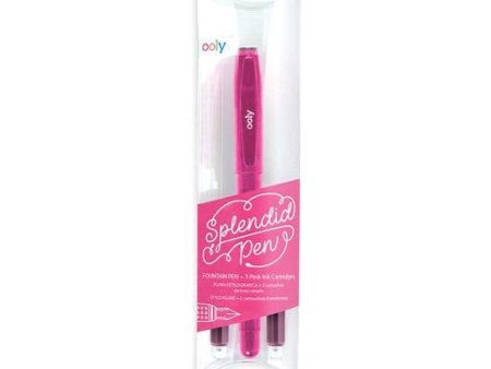 OOLY - Splendid Fountain Pen - Pink ink- pen with 3 refills Online Hot Sale