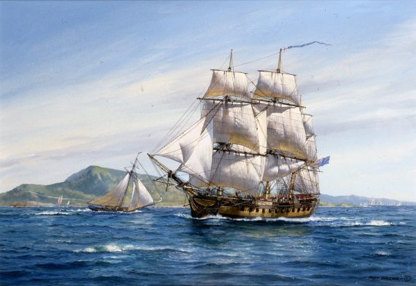 HMS Aimable off Antigua, 1795 - Roy Cross RSMA For Cheap