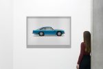 Aston Martin DB5 Vantage - 150cm Half Tone Flat Bed Print - Side View For Sale