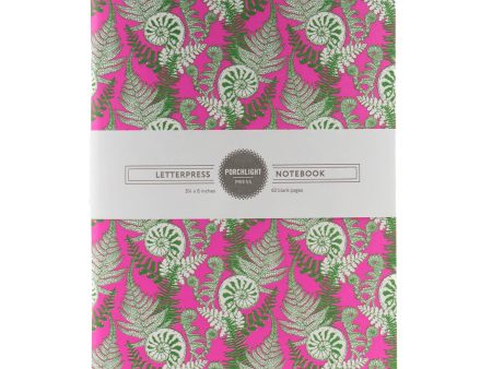 Porchlight Press Letterpress - Forest Foraging Series -Fern Fiddlehead Notebook - Large For Cheap