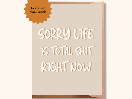 Brush & Bird - Sorry Life is Total Shit Right | Funny Sympathy Card Supply