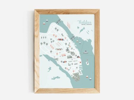 Paper Hearts™ - Halifax Map Art Print | (8  x 10 ) Online Sale