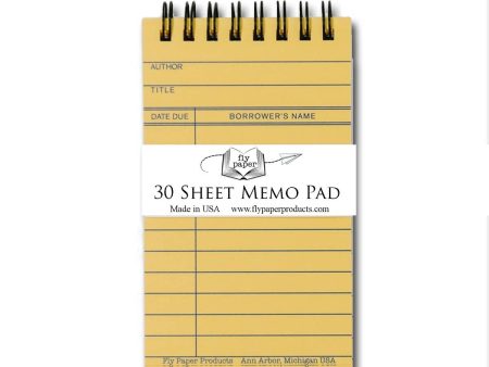 Fly Paper Products - Vintage Nostalgia Library Card Memo Pad Hot on Sale